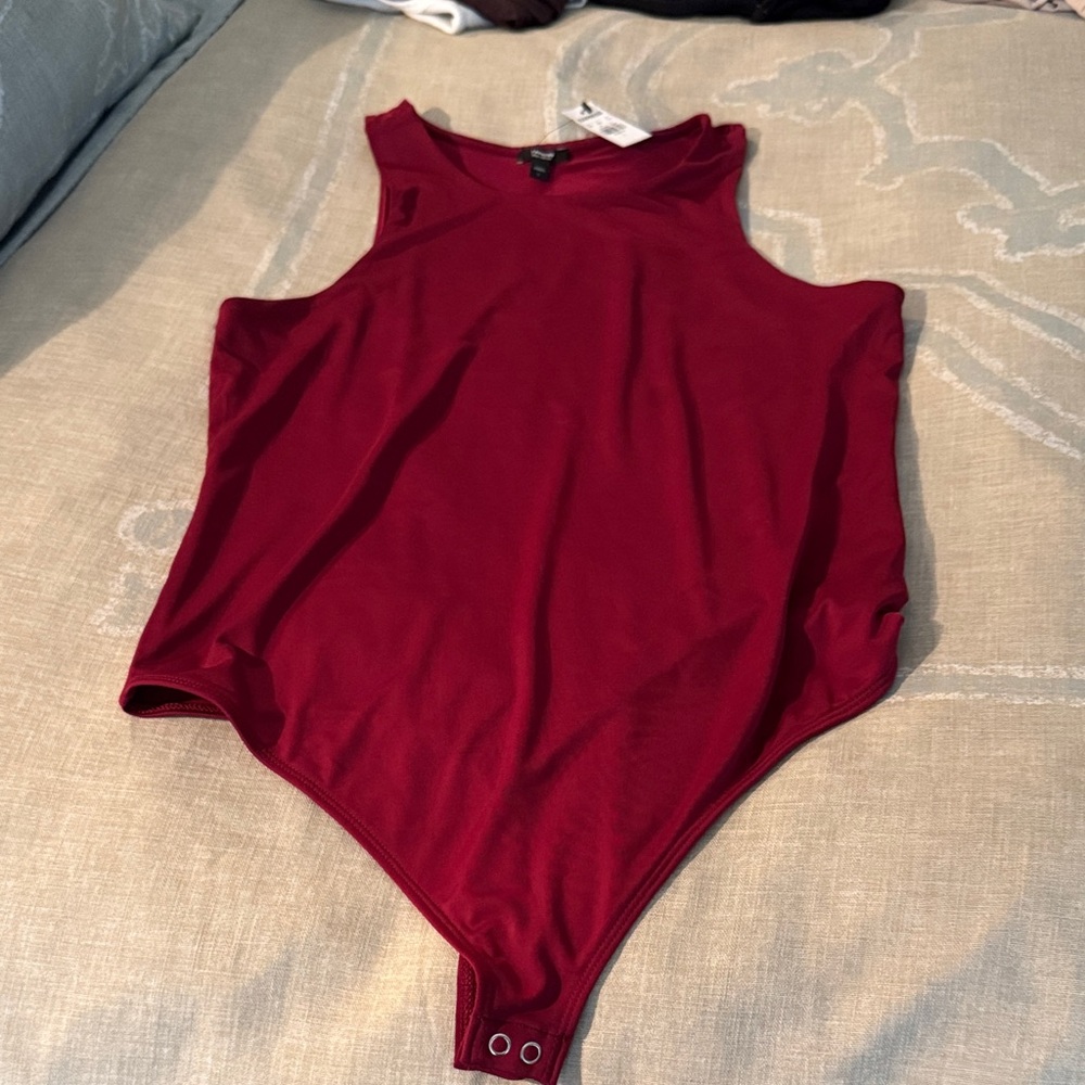 Express Burgundy Tank Bodysuit